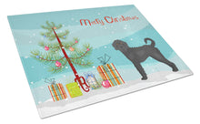 Load image into Gallery viewer, Black Labradoodle Christmas Tree Glass Cutting Boards – Durable, Decorative Kitchen Art Large CK3847LCB