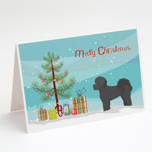 Load image into Gallery viewer, Black Mal-Shi Christmas Tree Greeting Cards -  Blank Note Cards – 8-Pack of Artist-Designed Cards with Envelopes