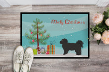 Load image into Gallery viewer, Black Pekeapoo Christmas Tree Doormat - 24x36 Decorative Floor Mat – Indoor/Outdoor Rug with Artistic Flair CK3858JMAT