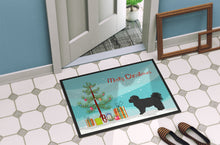Load image into Gallery viewer, Black Pekeapoo Christmas Tree Doormat - 24x36 Decorative Floor Mat – Indoor/Outdoor Rug with Artistic Flair CK3858JMAT