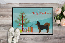 Load image into Gallery viewer, Black and Tan Pomchi Christmas Tree Doormat - 24x36 Decorative Floor Mat – Indoor/Outdoor Rug with Artistic Flair CK3859JMAT