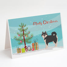 Load image into Gallery viewer, Pomsky #1 Christmas Tree Greeting Cards -  Blank Note Cards – 8-Pack of Artist-Designed Cards with Envelopes