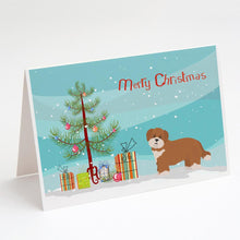 Load image into Gallery viewer, Shorkie #2 Christmas Tree Greeting Cards -  Blank Note Cards – 8-Pack of Artist-Designed Cards with Envelopes