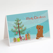 Load image into Gallery viewer, Shih Poo #3 Christmas Tree Greeting Cards -  Blank Note Cards – 8-Pack of Artist-Designed Cards with Envelopes