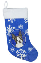 Load image into Gallery viewer, Boston Terrier Winter Snowflakes Christmas Stocking CK3924CS