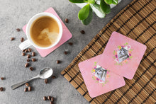 Load image into Gallery viewer, Alaskan Malamute Pink Flowers Coasters - Set of 4 Lightweight Foam, Absorbent Drink Coasters  CK4112FC