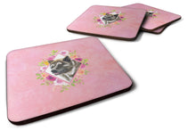 Load image into Gallery viewer, Akita Pink Flowers Coasters - Set of 4 Lightweight Foam, Absorbent Drink Coasters  CK4113FC