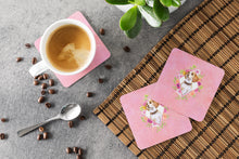 Load image into Gallery viewer, Beagle Pink Flowers Coasters - Set of 4 Lightweight Foam, Absorbent Drink Coasters  CK4117FC