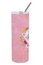 Load image into Gallery viewer, Bichon Frisé #1 Pink Flowers Double Walled Stainless Steel 20 oz Skinny Tumbler CK4119TBL20