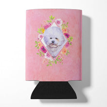 Load image into Gallery viewer, Bichon Fris? #2 Pink Flowers Can or Bottle Hugger CK4120CC