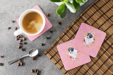 Load image into Gallery viewer, Borzoi Pink Flowers Coasters - Set of 4 Lightweight Foam, Absorbent Drink Coasters  CK4122FC