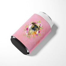 Load image into Gallery viewer, Brussels Griffon Pink Flowers Can or Bottle Hugger CK4123CC