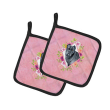 Load image into Gallery viewer, Cane Corso Pink Flowers Pot Holders - Set of 2 - Heat-Resistant Kitchen Essentials CK4125PTHD