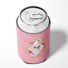 Load image into Gallery viewer, Long Hair Chihuahua Pink Flowers Can or Bottle Hugger CK4127CC