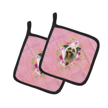 Load image into Gallery viewer, Chinese Crested Pink Flowers Pot Holders - Set of 2 - Heat-Resistant Kitchen Essentials CK4130PTHD