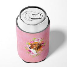 Load image into Gallery viewer, Dachshund Red #1 Pink Flowers Can or Bottle Hugger CK4134CC