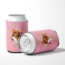 Load image into Gallery viewer, Dachshund Red #1 Pink Flowers Can or Bottle Hugger CK4134CC
