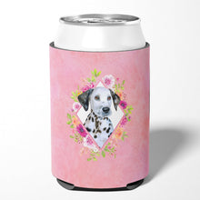 Load image into Gallery viewer, Dalmatian Puppy Pink Flowers Can or Bottle Hugger CK4136CC