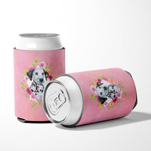 Load image into Gallery viewer, Dalmatian Puppy Pink Flowers Can or Bottle Hugger CK4136CC
