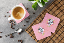 Load image into Gallery viewer, Dalmatian Puppy Pink Flowers Coasters - Set of 4 Lightweight Foam, Absorbent Drink Coasters  CK4136FC