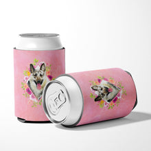 Load image into Gallery viewer, Eastern German Shepherd Pink Flowers Can or Bottle Hugger CK4139CC