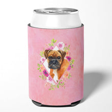 Load image into Gallery viewer, German Boxer Pink Flowers Can or Bottle Hugger CK4145CC