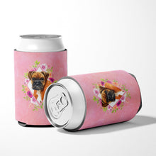 Load image into Gallery viewer, German Boxer Pink Flowers Can or Bottle Hugger CK4145CC