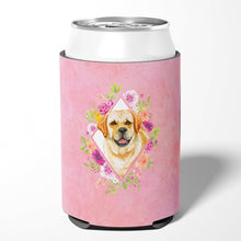 Load image into Gallery viewer, Golden Retriever Pink Flowers Can or Bottle Hugger CK4149CC