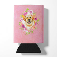 Load image into Gallery viewer, Golden Retriever Pink Flowers Can or Bottle Hugger CK4149CC