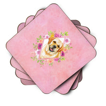 Load image into Gallery viewer, Golden Retriever Pink Flowers Coasters - Set of 4 Lightweight Foam, Absorbent Drink Coasters  CK4149FC