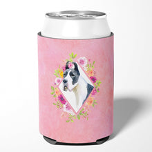 Load image into Gallery viewer, Great Dane Pink Flowers Can or Bottle Hugger CK4150CC