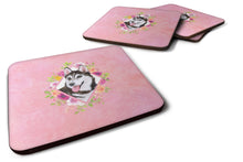 Load image into Gallery viewer, Siberian Husky #1 Pink Flowers Coasters - Set of 4 Lightweight Foam, Absorbent Drink Coasters  CK4151FC