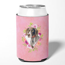 Load image into Gallery viewer, German Shorthaired Pointer Pink Flowers Can or Bottle Hugger CK4157CC