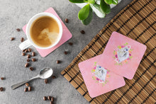 Load image into Gallery viewer, Maltese Pink Flowers Coasters - Set of 4 Lightweight Foam, Absorbent Drink Coasters  CK4159FC