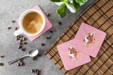 Load image into Gallery viewer, Miniature Pinscher Pink Flowers Coasters - Set of 4 Lightweight Foam, Absorbent Drink Coasters  CK4161FC
