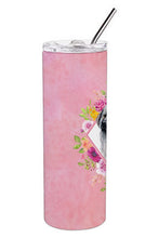 Load image into Gallery viewer, Moscow Watchdog Pink Flowers Double Walled Stainless Steel 20 oz Skinny Tumbler CK4162TBL20