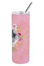 Load image into Gallery viewer, Moscow Watchdog Pink Flowers Double Walled Stainless Steel 20 oz Skinny Tumbler CK4162TBL20
