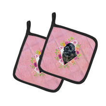 Load image into Gallery viewer, Newfoundland Pink Flowers Pot Holders - Set of 2 - Heat-Resistant Kitchen Essentials CK4163PTHD