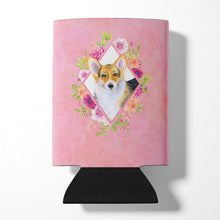 Load image into Gallery viewer, Corgi Pink Flowers Can or Bottle Hugger CK4167CC