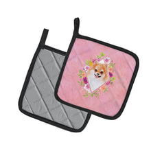 Load image into Gallery viewer, Pomeranian #1 Pink Flowers Pot Holders - Set of 2 - Heat-Resistant Kitchen Essentials CK4169PTHD