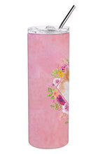 Load image into Gallery viewer, Pomeranian #1 Pink Flowers Double Walled Stainless Steel 20 oz Skinny Tumbler CK4169TBL20