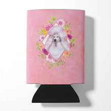 Load image into Gallery viewer, Standard White Poodle Pink Flowers Can or Bottle Hugger CK4171CC