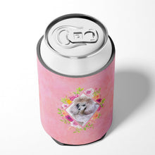 Load image into Gallery viewer, Standard Grey Poodle Pink Flowers Can or Bottle Hugger CK4173CC
