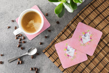 Load image into Gallery viewer, Samoyed Pink Flowers Coasters - Set of 4 Lightweight Foam, Absorbent Drink Coasters  CK4177FC