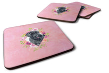 Load image into Gallery viewer, Giant Schnauzer Pink Flowers Coasters - Set of 4 Lightweight Foam, Absorbent Drink Coasters  CK4178FC