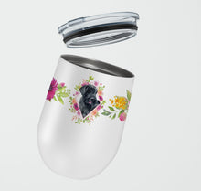 Load image into Gallery viewer, Giant Schnauzer Pink Flowers Stainless Steel 12 oz Stemless Wine Glass CK4178TBL12