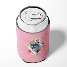 Load image into Gallery viewer, Schnauzer Pink Flowers Can or Bottle Hugger CK4179CC