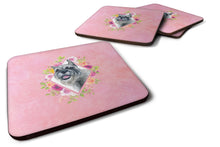 Load image into Gallery viewer, Schnauzer Pink Flowers Coasters - Set of 4 Lightweight Foam, Absorbent Drink Coasters  CK4179FC