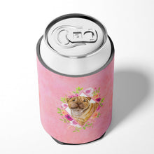 Load image into Gallery viewer, Shar Pei Pink Flowers Can or Bottle Hugger CK4181CC