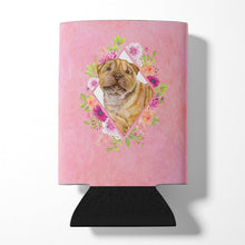 Load image into Gallery viewer, Shar Pei Pink Flowers Can or Bottle Hugger CK4181CC
